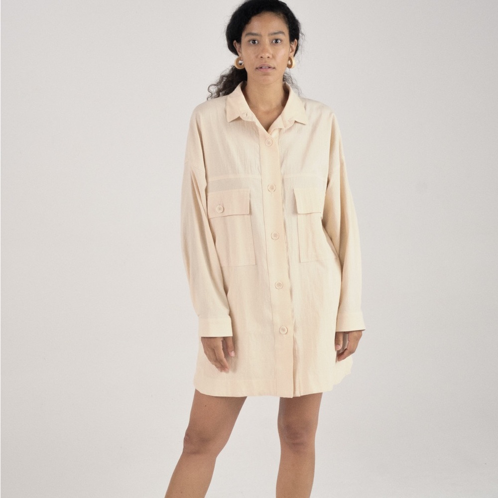 OZMA Audrey Shirt Jacket Manta Cotton Ceramic Size L